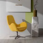 Swivel Armchair with Metal Base and Fabric Seat - Sereno Viadurini