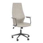 Swivel Office Armchair in Nylon and Ecoleather High Back - Outly Viadurini