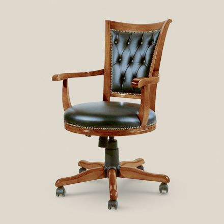 Swivel Armchair Upholstered in Luxury Ecoleather Made in Italy - Brigitte Viadurini