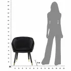 Upholstered Armchair in Wood and Fabric of Modern Design - Maddy Viadurini