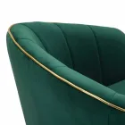 Upholstered Armchair in Wood and Fabric of Modern Design - Maddy Viadurini