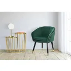 Upholstered Armchair in Wood and Fabric of Modern Design - Maddy Viadurini