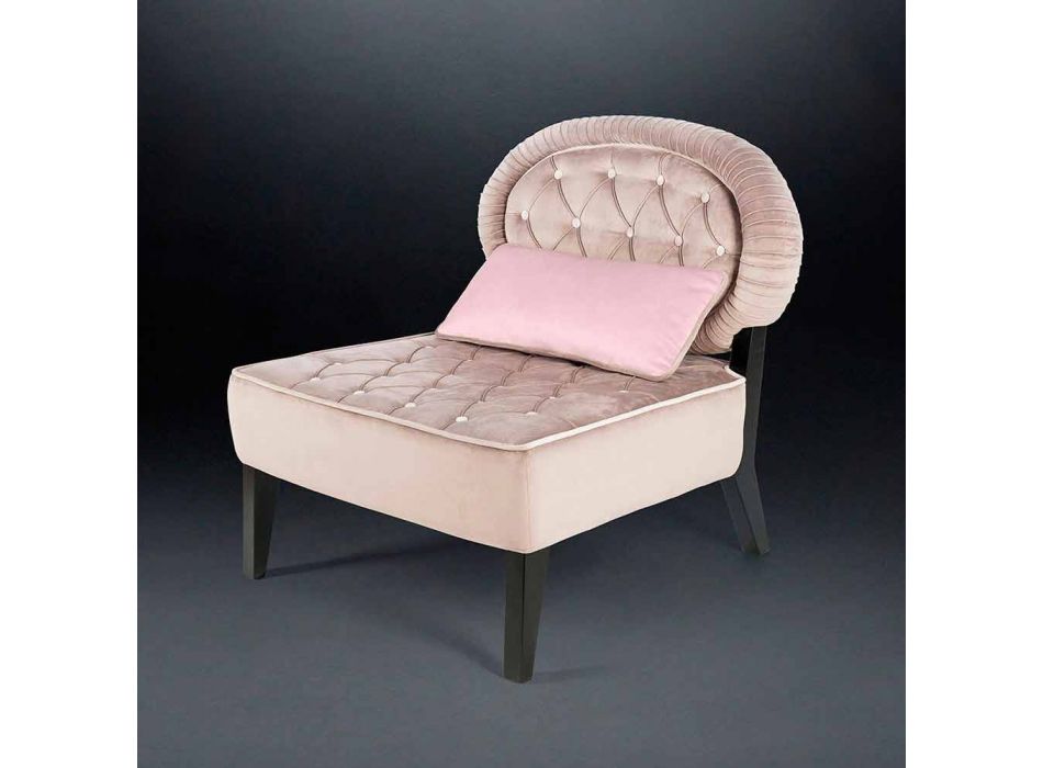 overstuffed velvet armchair worked capitonnè Elizabeth Viadurini