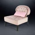 Velvet armchair Elizabeth, with buttoned upholstery, made in Italy