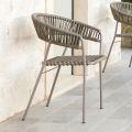 Stackable Garden Armchair in Steel and Rope Made in Italy 2 Pieces - Ragnar