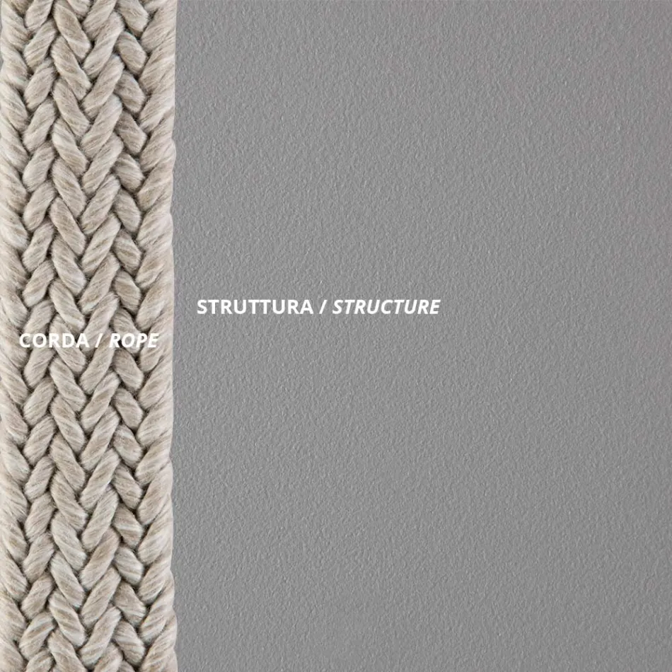 Stackable Garden Armchair in Steel and Rope Made in Italy 2 Pieces - Ragnar Viadurini