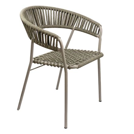 Stackable Garden Armchair in Steel and Rope Made in Italy 2 Pieces - Ragnar Viadurini