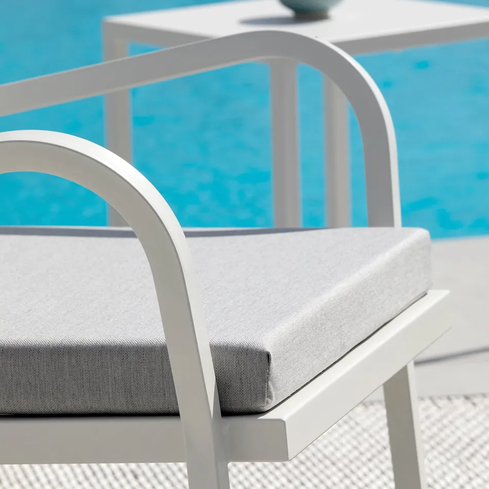 Stackable Garden Armchair in Steel Made in Italy 2 Pieces - Aberdeen Viadurini