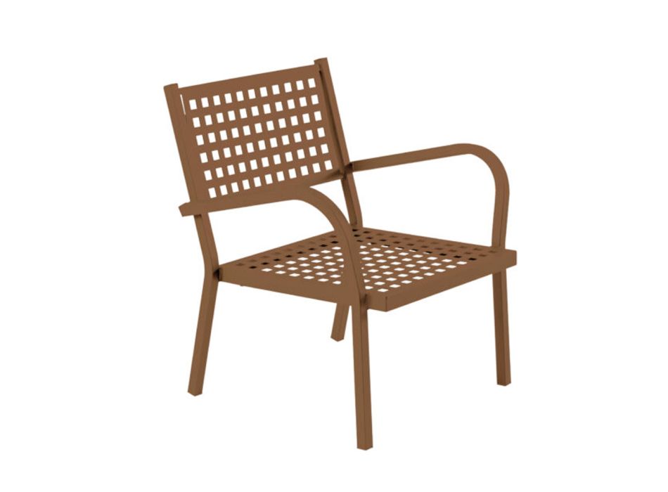 Stackable Garden Armchair in Steel Made in Italy 2 Pieces - Aberdeen Viadurini