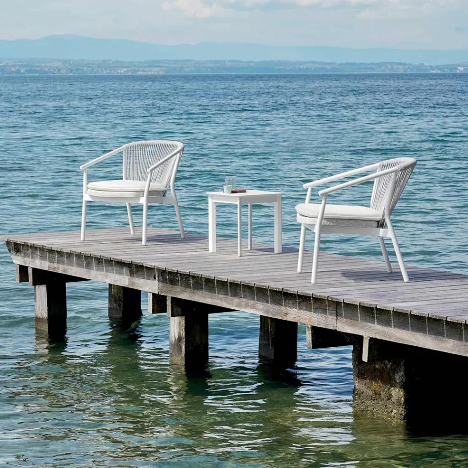 Stackable Garden Armchair Aluminum and Fabric - Smart By Varaschin Viadurini