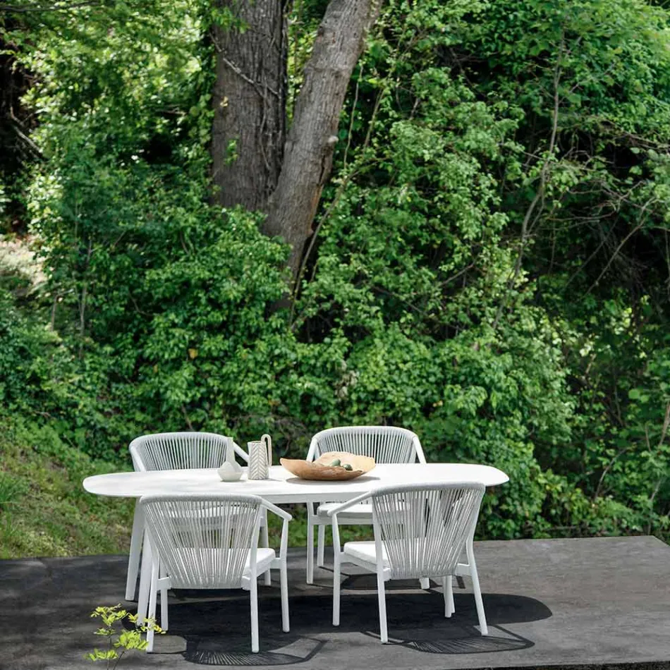 Stackable Garden Armchair Aluminum and Fabric - Smart By Varaschin Viadurini