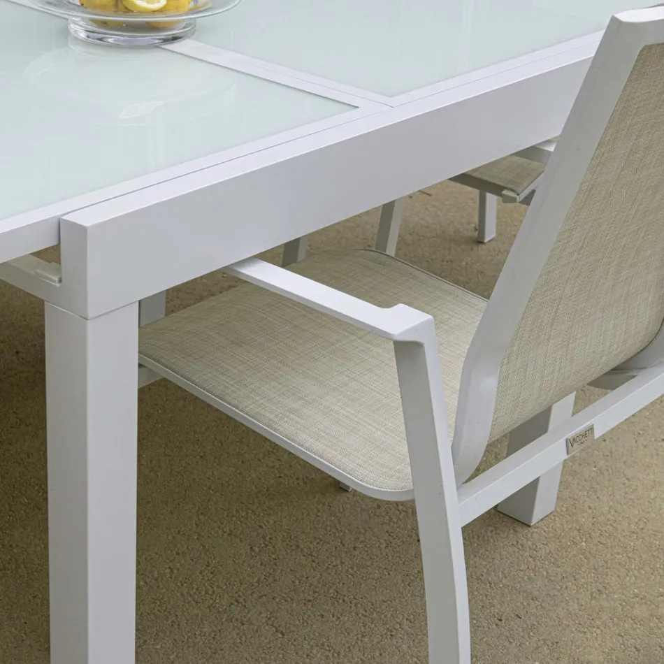 Stackable Garden Chair in Textilene and Aluminium - Foglio Viadurini