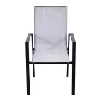 Stackable Garden Chair in Textilene and Aluminium - Foglio Viadurini