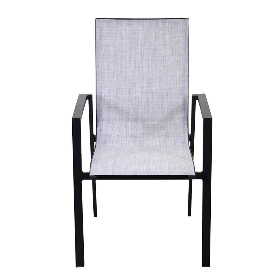 Stackable Garden Chair in Textilene and Aluminium - Foglio Viadurini