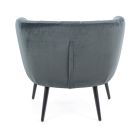 Armchair in Steel and Gray or Blue Velvet Scandinavian Design - Hilary Viadurini