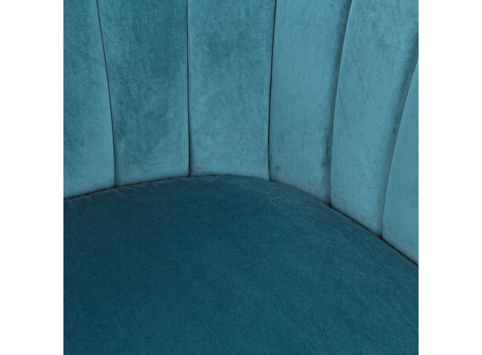 Armchair in Steel and Gray or Blue Velvet Scandinavian Design - Hilary Viadurini
