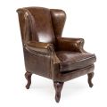 Living Room Vintage Leather Armchair Aged Effect - Stamp
