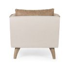 Armchair in Ash Wood and Polyester and Linen Homemotion - Rosemund Viadurini