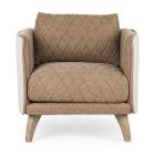 Armchair in Ash Wood and Polyester and Linen Homemotion - Rosemund Viadurini