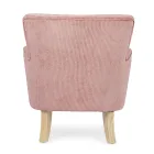 Pine Wood Armchair and Velvet Effect Seat Coste 4 Finishes - Molly Viadurini