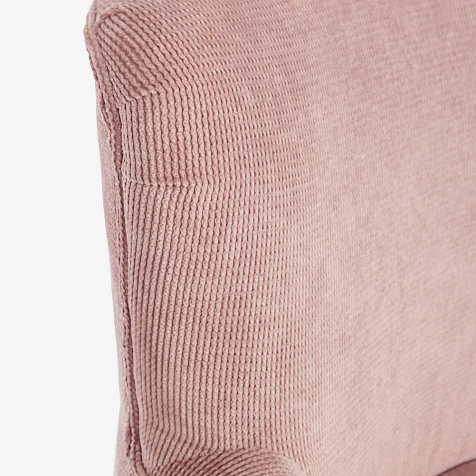 Pine Wood Armchair and Velvet Effect Seat Coste 4 Finishes - Molly Viadurini