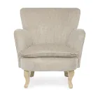 Pine Wood Armchair and Velvet Effect Seat Coste 4 Finishes - Molly Viadurini