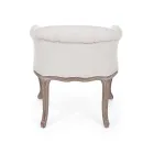 Wooden Armchair Seat in Natural Linen and Cotton Classic Design - Katen Viadurini