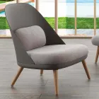 Armchair in wood, fabric and modern polypropylene made in Italy Perugia Viadurini