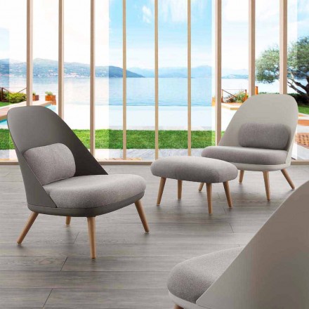 Armchair in wood, fabric and modern polypropylene made in Italy Perugia Viadurini