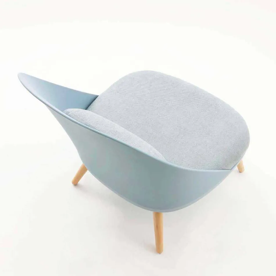 Armchair in wood, fabric and modern polypropylene made in Italy Perugia Viadurini