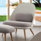 Armchair in wood, fabric and modern polypropylene made in Italy Perugia Viadurini