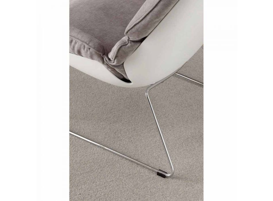 Armchair in white polypropylene and soft birch gray cushion Viadurini