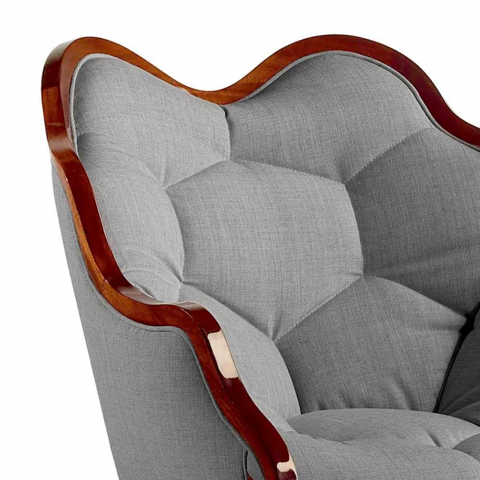 Armchair in fabric and solid wood design, made in Italy, Begga Viadurini