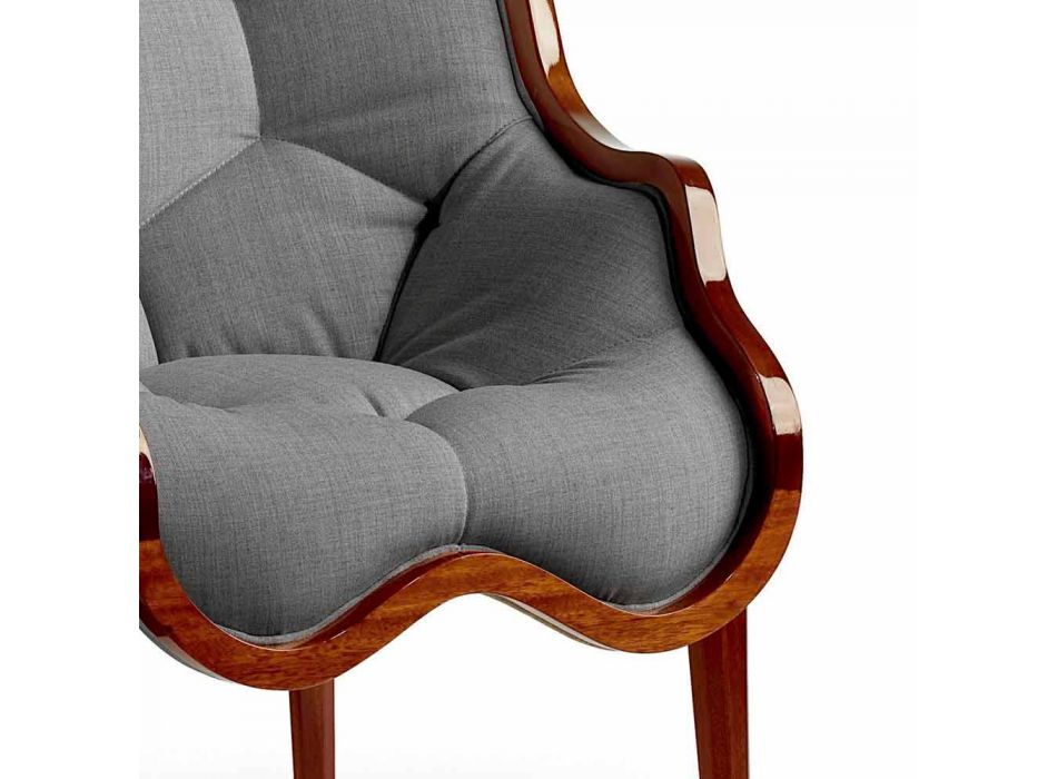 Armchair in fabric and solid wood design, made in Italy, Begga Viadurini