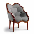 Armchair in fabric and solid wood design, made in Italy, Begga Viadurini