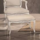 Armchair in Juma Fabric and White Waxed Wood Structure Made in Italy - Luna Viadurini