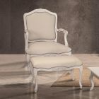 Armchair in Juma Fabric and White Waxed Wood Structure Made in Italy - Luna Viadurini