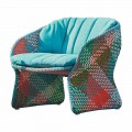 Upholstered Outdoor Lounge Armchair, in Synthetic Fiber - Maat by Varaschin