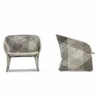 Upholstered Outdoor Lounge Armchair, in Synthetic Fiber - Maat by Varaschin Viadurini