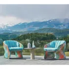Upholstered Outdoor Lounge Armchair, in Synthetic Fiber - Maat by Varaschin Viadurini