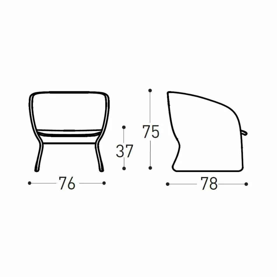 Upholstered Outdoor Lounge Armchair, in Synthetic Fiber - Maat by Varaschin Viadurini