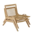 Stackable Outdoor Lounge Chair in Teak Made in Italy - Oracle Viadurini