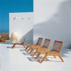 Stackable Outdoor Lounge Chair in Teak Made in Italy - Oracle Viadurini