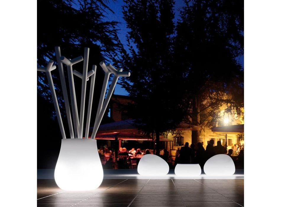 Outdoor Luminous Armchair with LED Light in Polyethylene Made in Italy - Ervin Viadurini