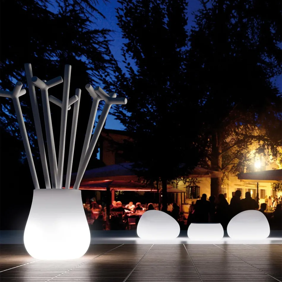 Outdoor Luminous Armchair with LED Light in Polyethylene Made in Italy - Ervin Viadurini