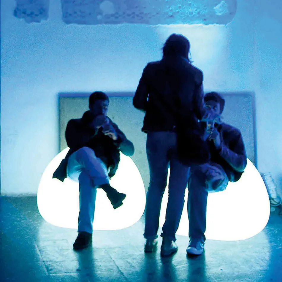 Outdoor Luminous Armchair with LED Light in Polyethylene Made in Italy - Ervin Viadurini