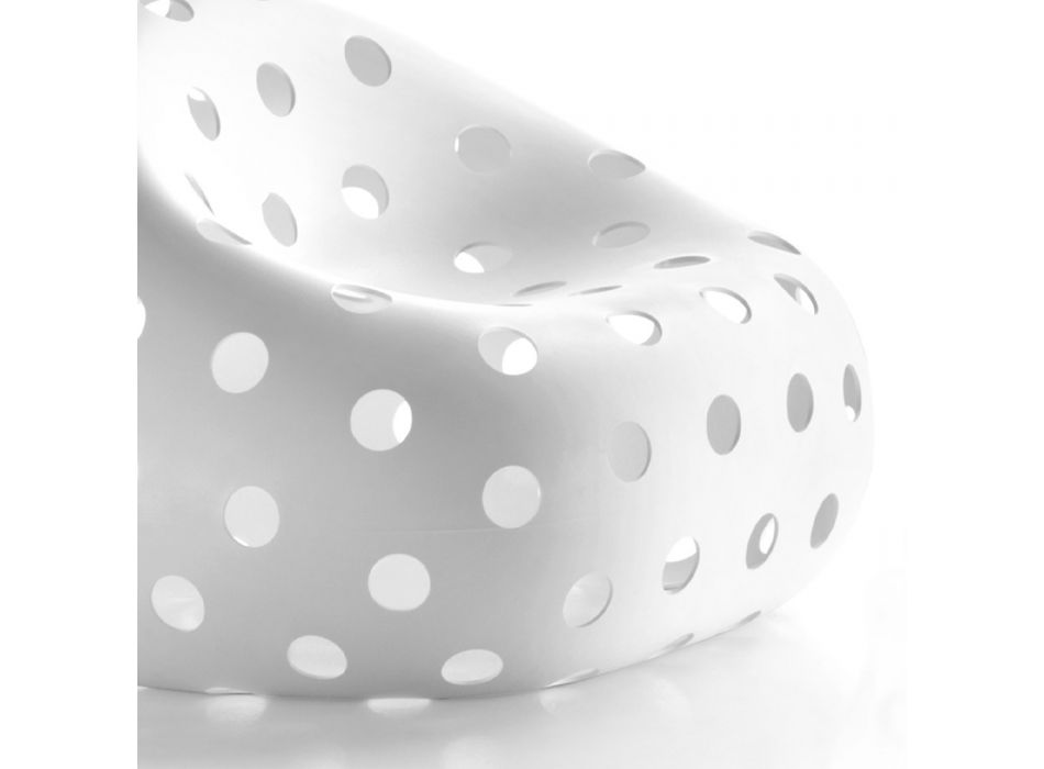 Luminous Outdoor Armchair in White Polyethylene Made in Italy - Asso Viadurini