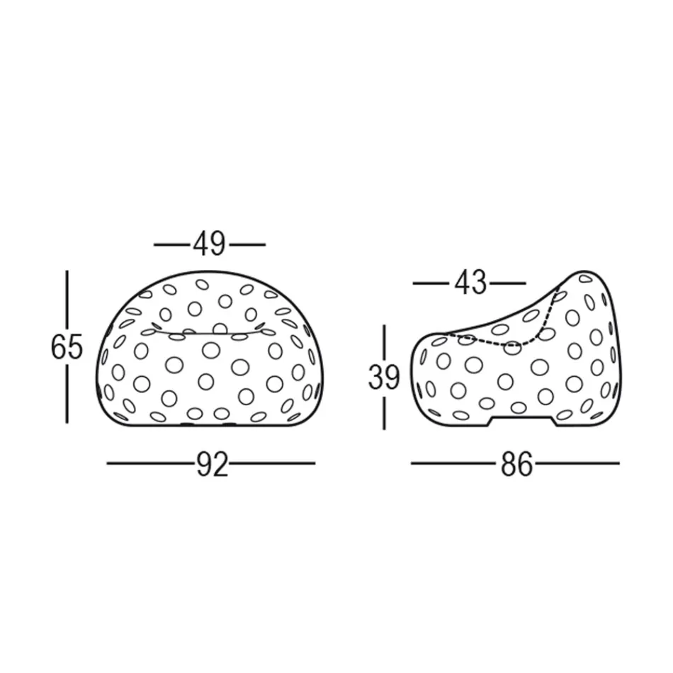 Luminous Outdoor Armchair in White Polyethylene Made in Italy - Asso Viadurini