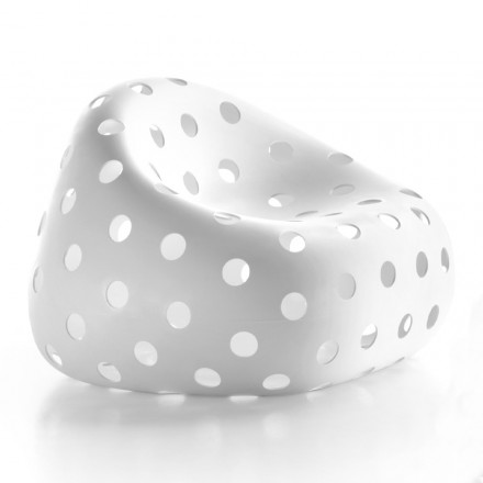 Luminous Outdoor Armchair in White Polyethylene Made in Italy - Asso Viadurini