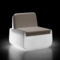 Luminous Outdoor Armchair in Polyethylene with Cushion Made in Italy - Belida